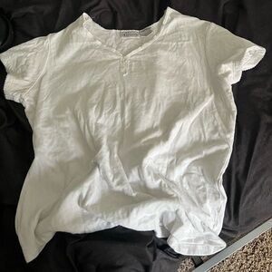 Basic editions white shirt with lace collar